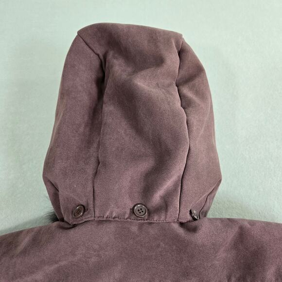 Worthington Dupont Thermolite Plus Faux Fur Trim Hood Zip Parka Jacket Purple - Picture 7 of 16